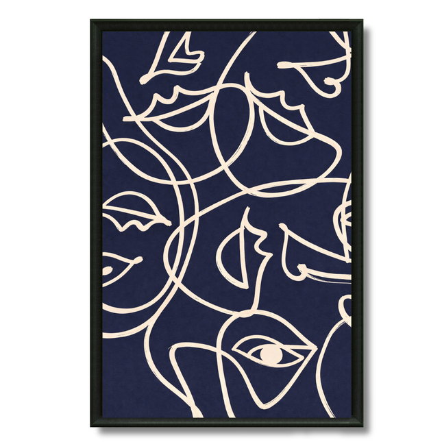 Tableau Art déco – Visages Bleu Nuit