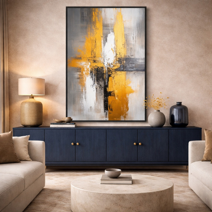 Tableau Abstrait – Golden Black