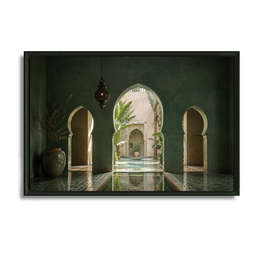 Tableau marocain – le Riad emeraude – XS : 30x20cm, Tableau en toile, Pas de cadre