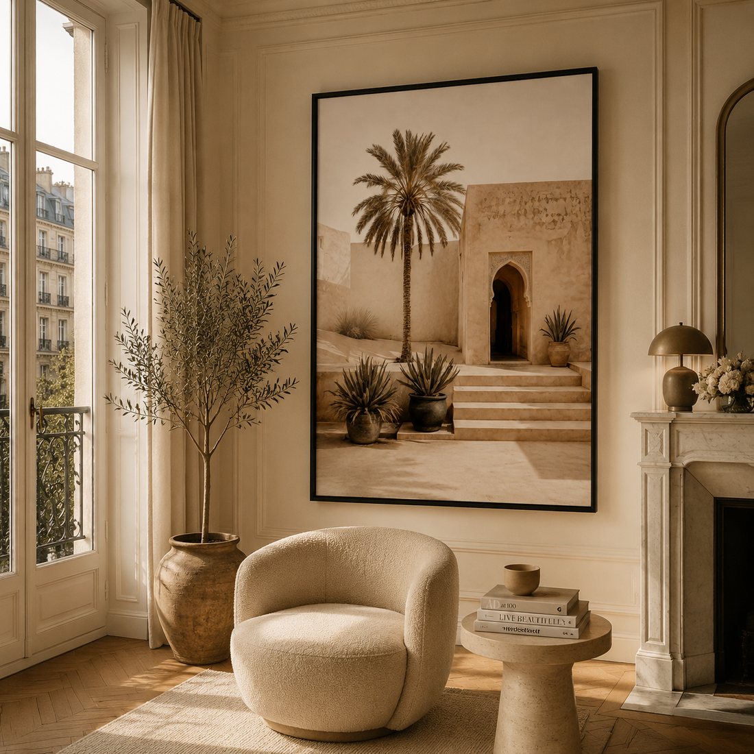 Tableau marocain – Le Riad du desert – XS : 30x20cm, Tableau en toile, Pas de cadre
