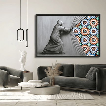 Tableau Marocain - Djellaba & Zellige multicolore - Kolors France