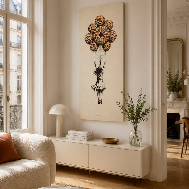 Tableau marocain – Banksy ballons zellij