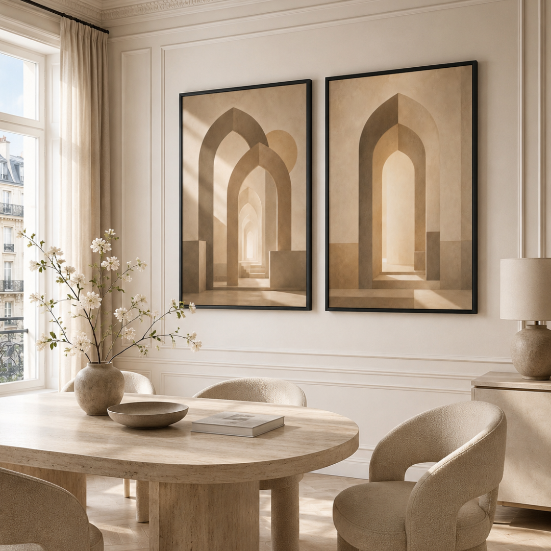 Duo Tableaux - Portes Islamiques – 2xXS : 30x20cm, Tableau en toile, Pas de cadre