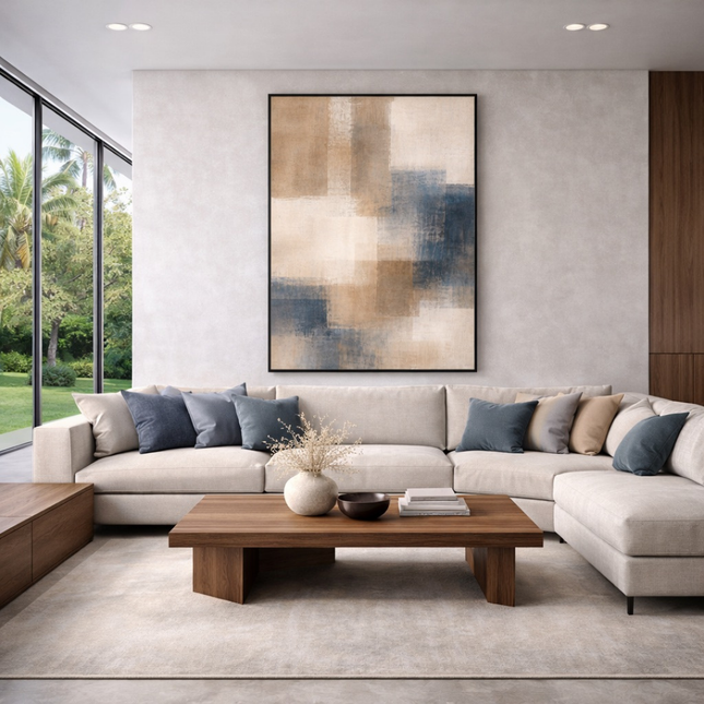 Tableau Abstrait – Horizon Indigo