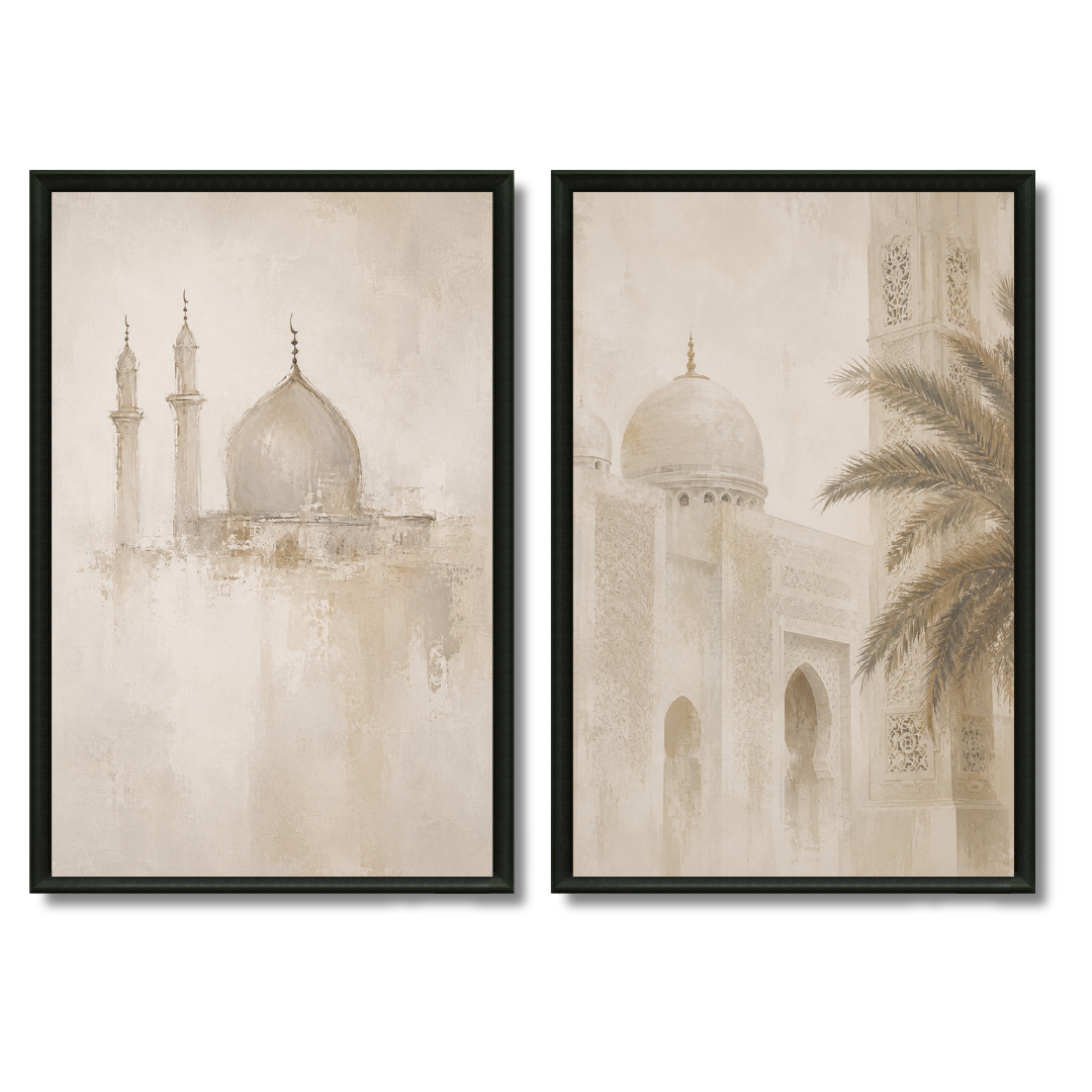 Duo Tableaux - Mosques – 2xXS : 30x20cm, Tableau en toile, Pas de cadre