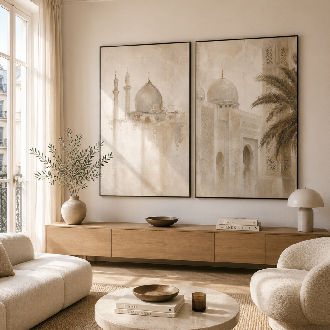 Duo Tableaux - Mosques – 2xXS : 30x20cm, Tableau en toile, Pas de cadre