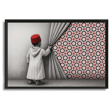 Tableau Marocain - Enfant & Zellige rouge - Kolors France