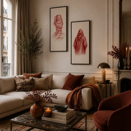 Duo Tableaux - Duo Dessin Rouge