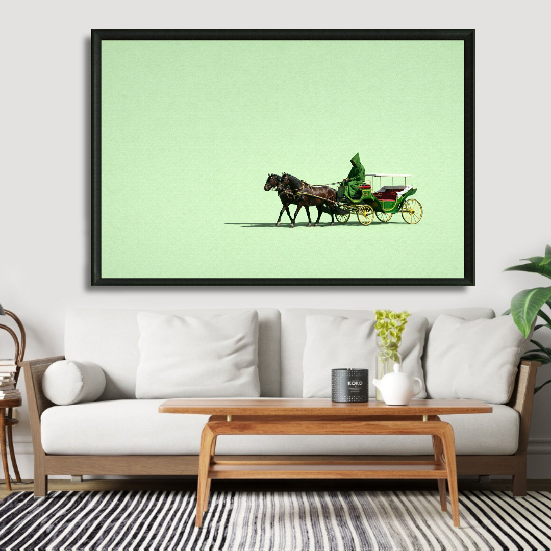 Tableau Koutchi vert marocain détail
