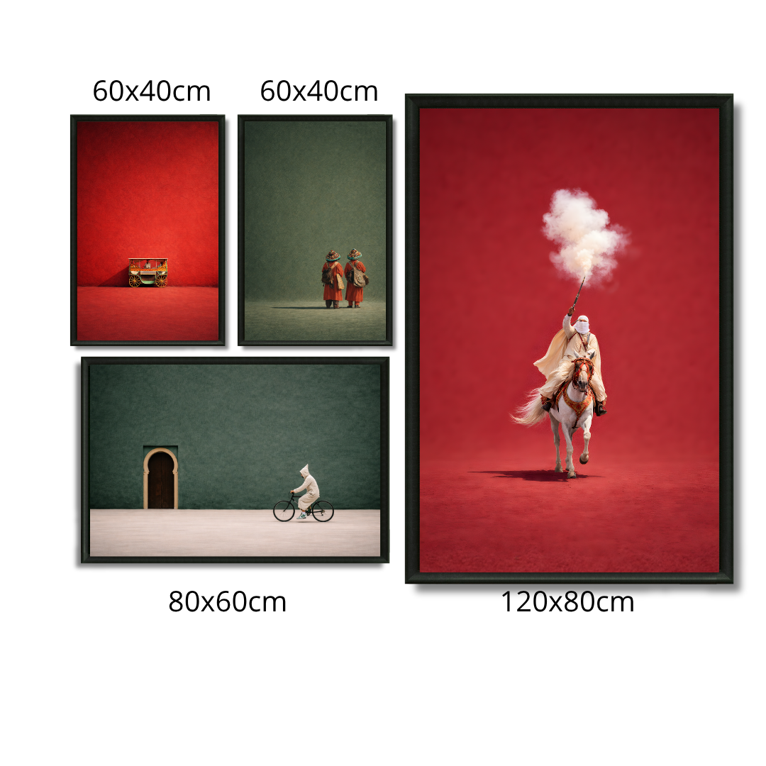 Composition Murale 2 - Le Maroc en couleurs – 1x 120Hx80L cm + 1x 60H80L cm + 2x 60H40L, Tableau en toile, Cadre Américain…