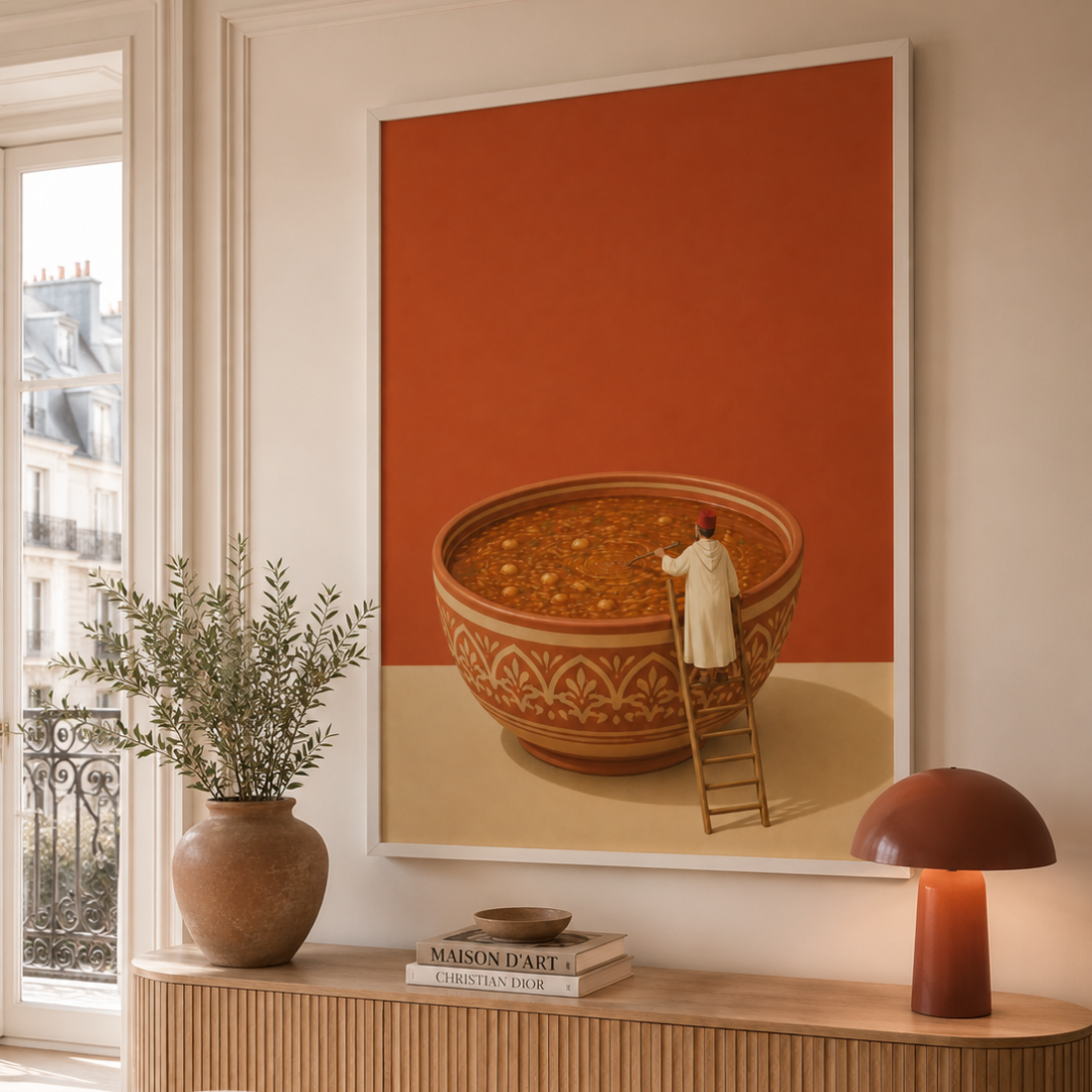 Tableau marocain – Harira vie – XS : 30x20cm, Tableau en toile, Pas de cadre