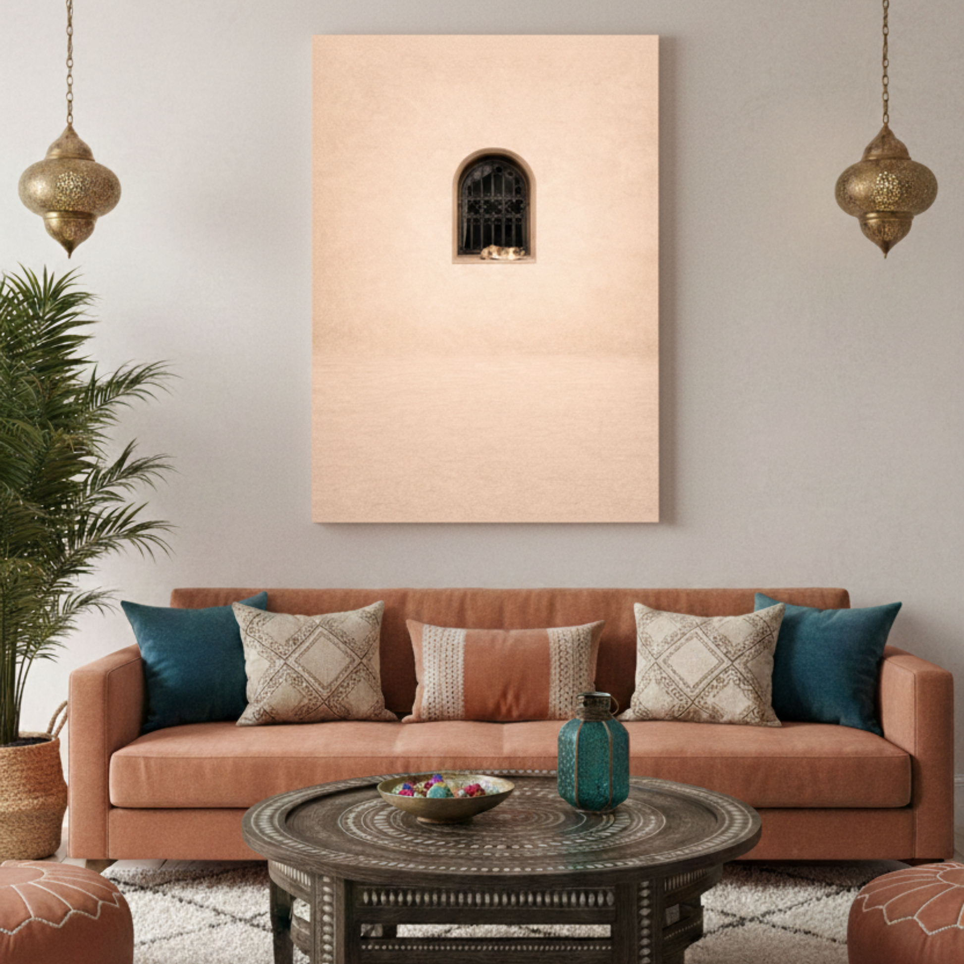 Tableau fenêtre derb marocain détail