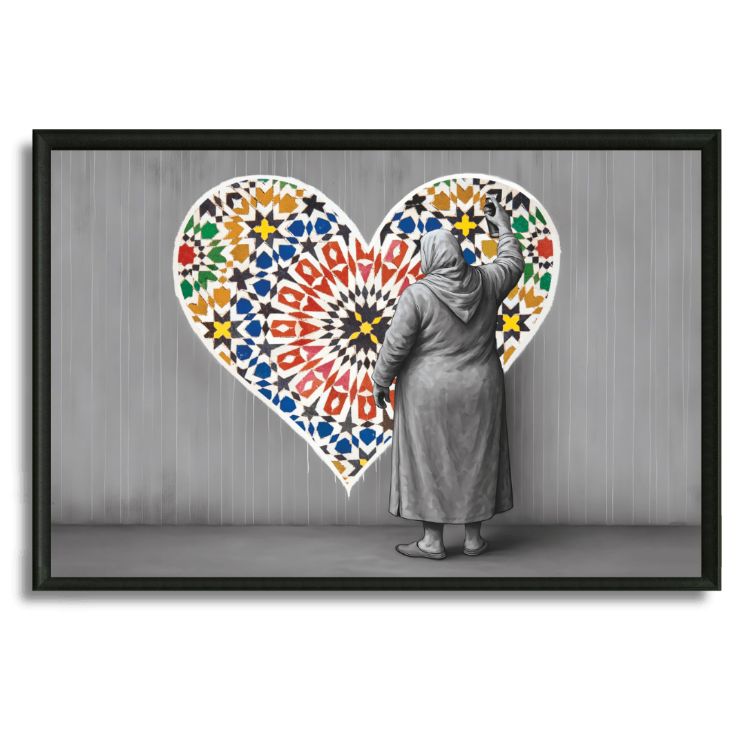 Tableau Lhajja coeur zellige femme marocaine tradition