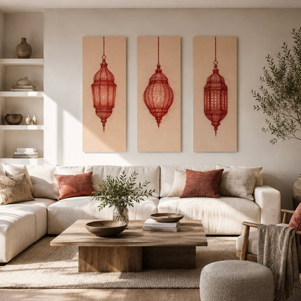 Triptyque Tableaux - Dessins Lustres Marocains