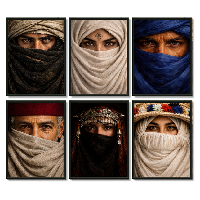 Pack de 6 Tableaux - Portraits de la culture du Maroc