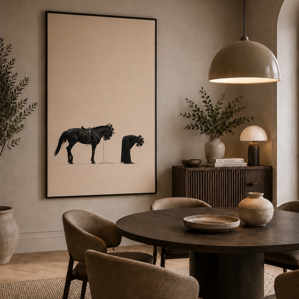 Tableau Islamique – Cheval Prosternation