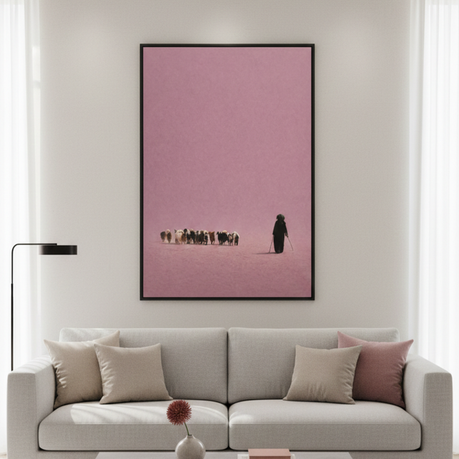 Tableau marocain – Troupeau mauve.