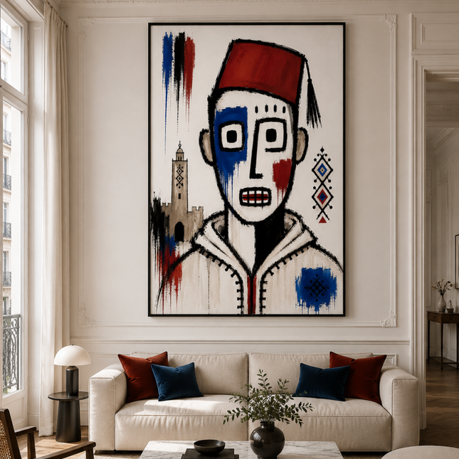 Tableau marocain – Figurine au Tarbouch