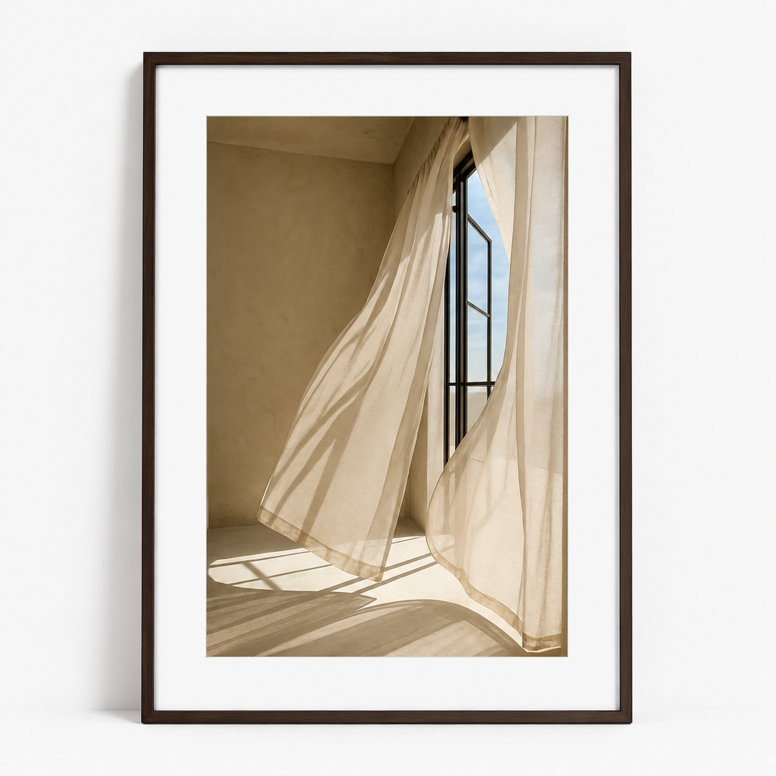 Tableau encadré Marocain – Le rideau – Tableau Encadré Premium, S : 30x20cm, Cadre Noir Mat