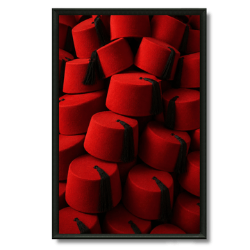 Tableau marocain – Tarbouchs rouges – XS : 30x20cm, Tableau en toile, Pas de cadre
