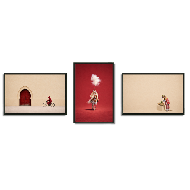 Triptyque Tableaux - Le Maroc en beige