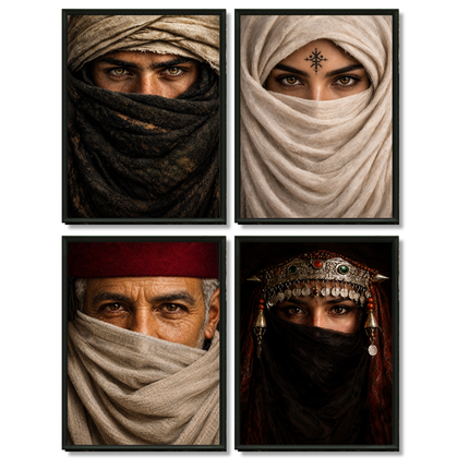 Quadriptyque Tableaux - Portraits de la culture du Maroc