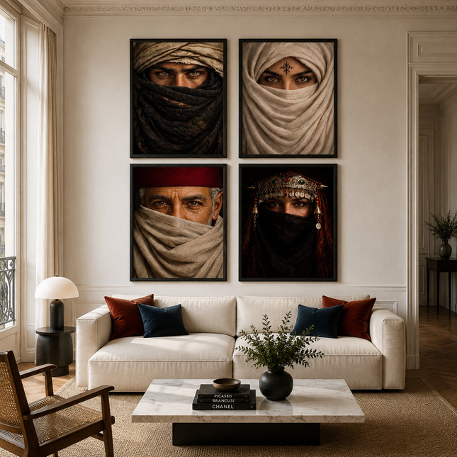 Quadriptyque Tableaux - Portraits de la culture du Maroc