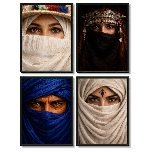 Quadriptyque Tableaux - Portraits de la culture du Maroc 2