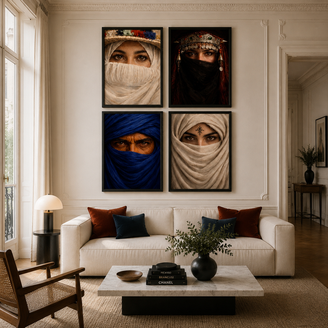 Quadriptyque Tableaux - Portraits de la culture du Maroc 2