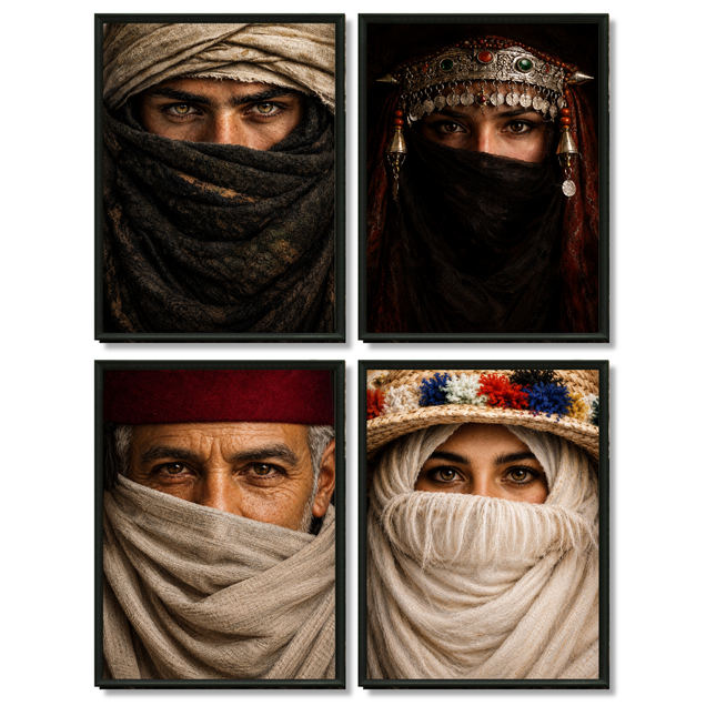 Quadriptyque Tableaux - Portraits de la culture du Maroc 3