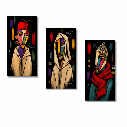 Triptyque Tableaux - Picasa Black Trio