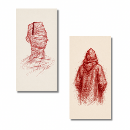 Duo Tableaux - Duo Dessin Rouge