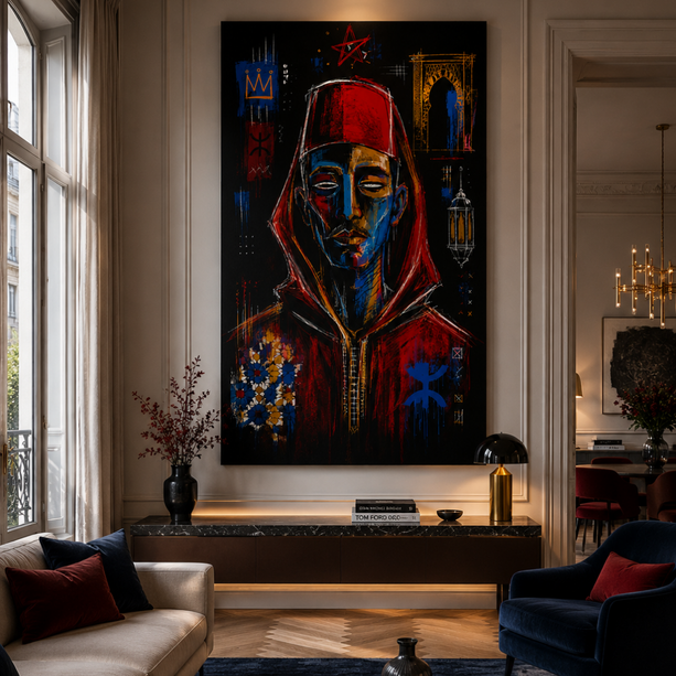 Tableau marocain – Pop Art Marocain tarbouch