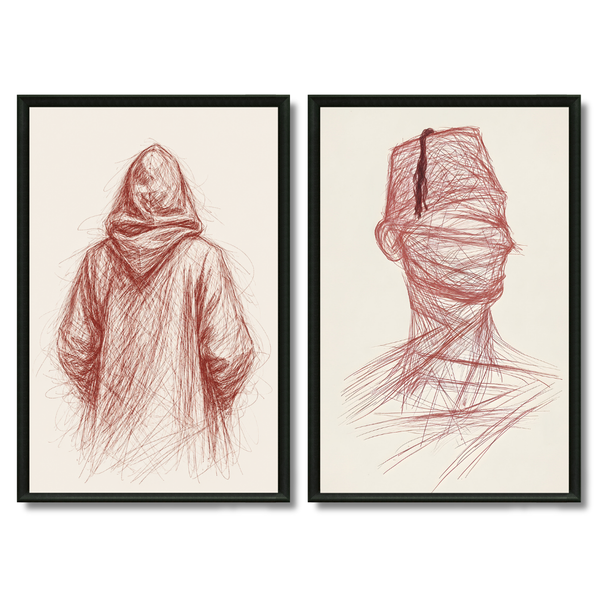 Duo Tableaux - Dessins Haj Marocain