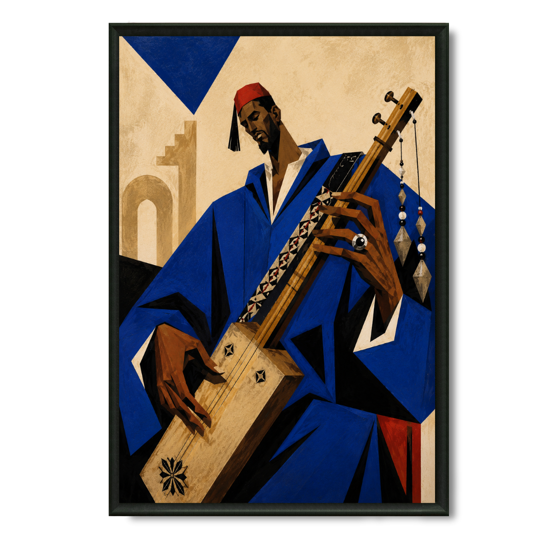 Tableau marocain – Le Gnawi Géométrique – XS : 30x20cm, Tableau en toile, Pas de cadre