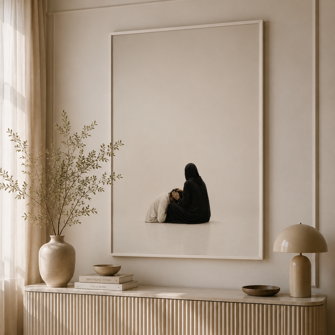 Tableau marocain – Dans les mains de la maman