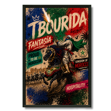 Tableau marocain – Tbourida Pop Art – XS : 30x20cm, Tableau en toile, Pas de cadre