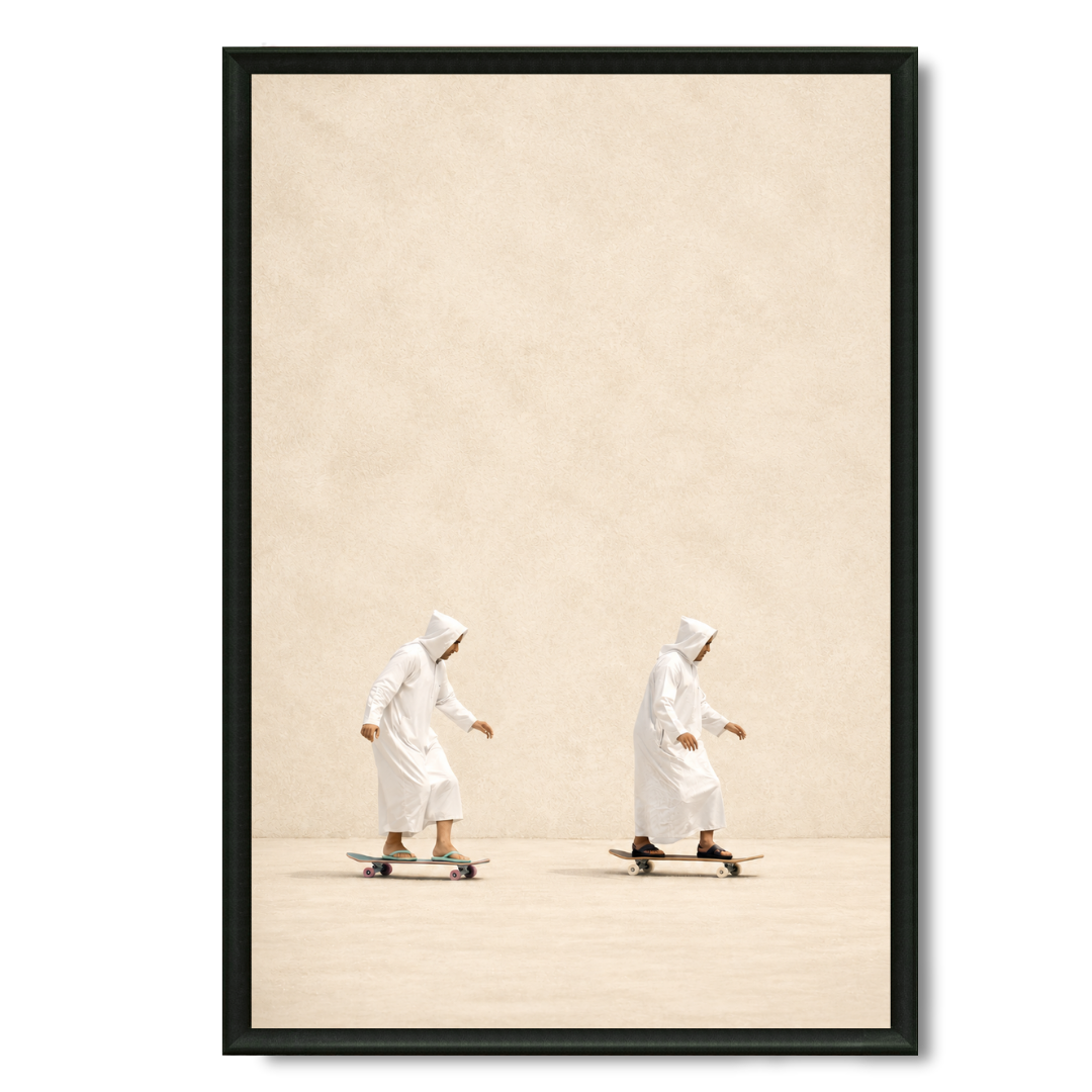 Tableau marocain – skate beige – XS : 30x20cm, Tableau en toile, Pas de cadre