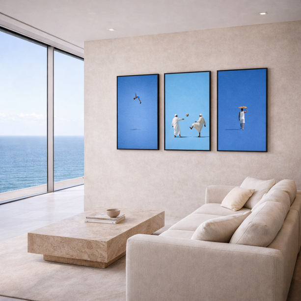 Triptyque Tableaux - Le Maroc en Bleu