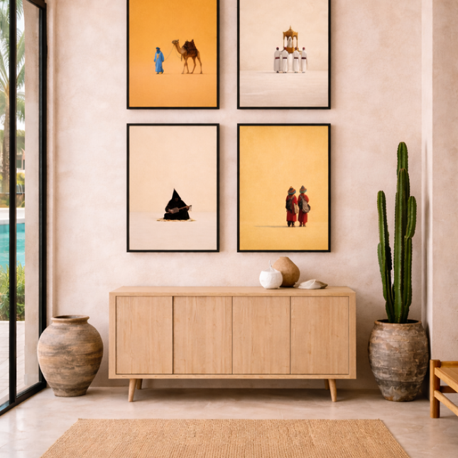 Quadriptyque Tableaux - La culture du Maroc en couleurs