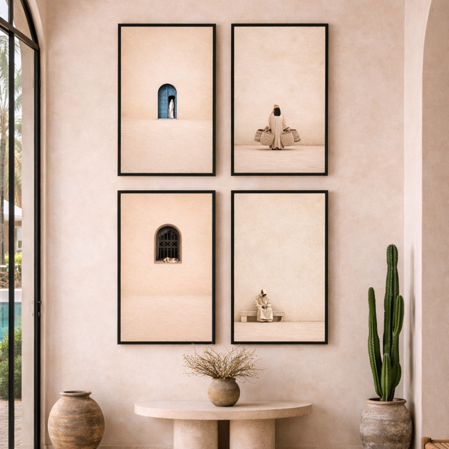 Quadriptyque Tableaux - Le Maroc en Beige