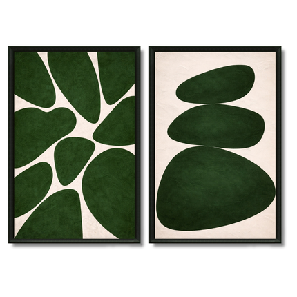 Duo Tableaux - Pierres vertes