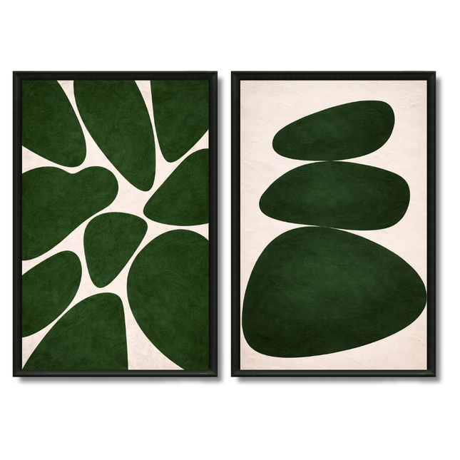 Duo Tableaux - Pierres vertes
