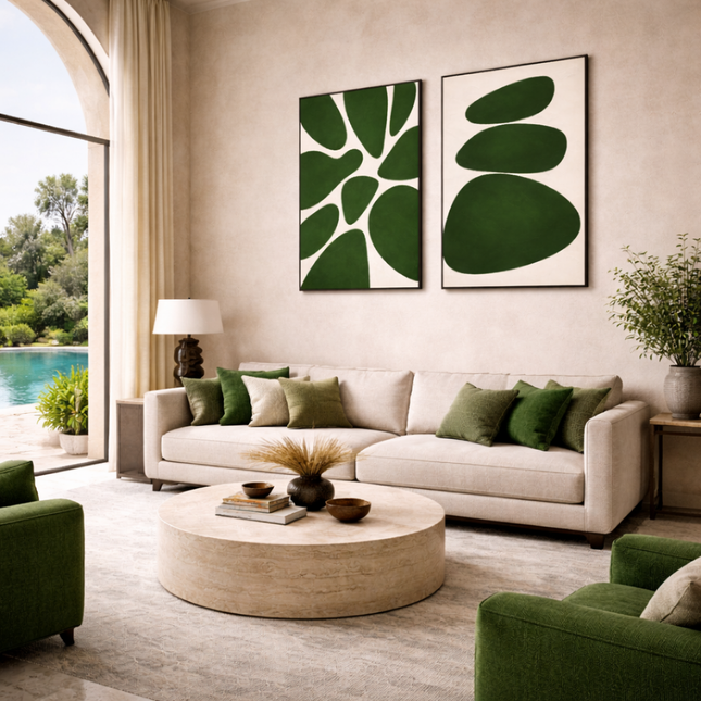 Duo Tableaux - Pierres vertes