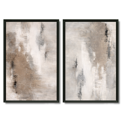 Duo Tableaux - Taupe abstrait