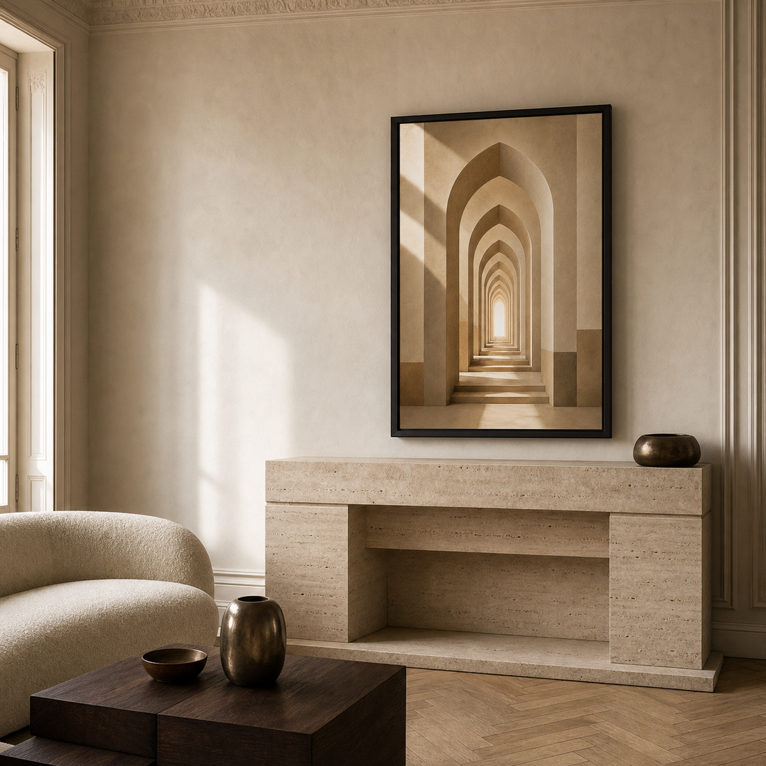 Tableau Islamique – La porte infinie – XS : 30x20cm, Tableau en toile, Pas de cadre