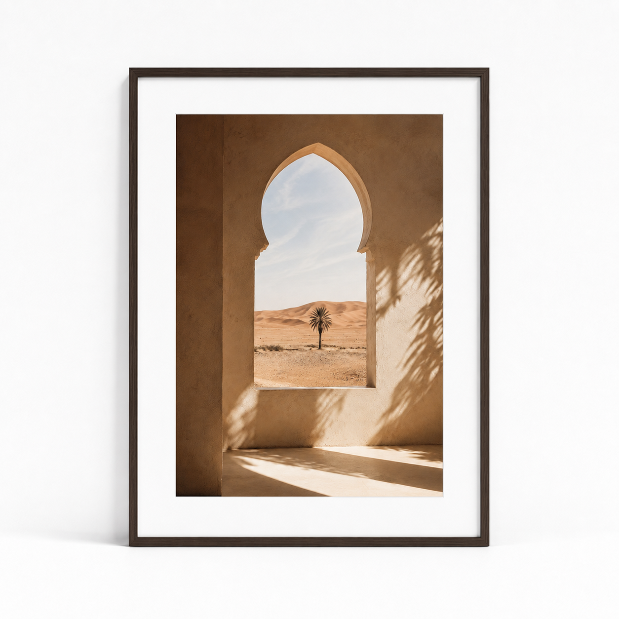 Tableau encadré Marocain – Alcôve Solaire – Tableau Encadré Premium, S : 30x20cm, Cadre Noir Mat