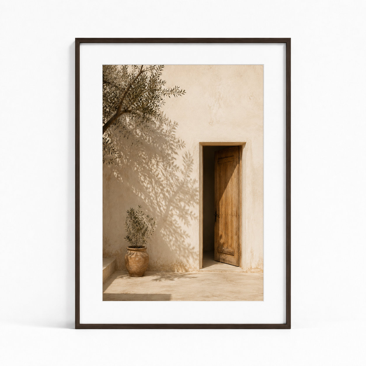 Tableau encadré Marocain – Lumière d'Argan – Tableau Encadré Premium, S : 30x20cm, Cadre Noir Mat