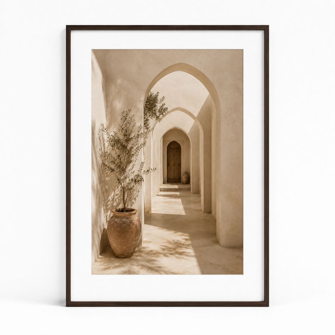 Tableau encadré Marocain – Galerie d'Ocre – Tableau Encadré Premium, S : 30x20cm, Cadre Noir Mat