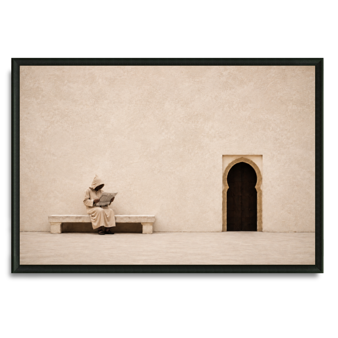 Tableau marocain – Le banc – XS : 30x20cm, Tableau en toile, Pas de cadre